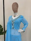 RTC 5779 Faux Gorgette Thread With Sequnce With Real Mirror And Kodi Lace Broder Top With Plazo Dupatta Online Wholesale